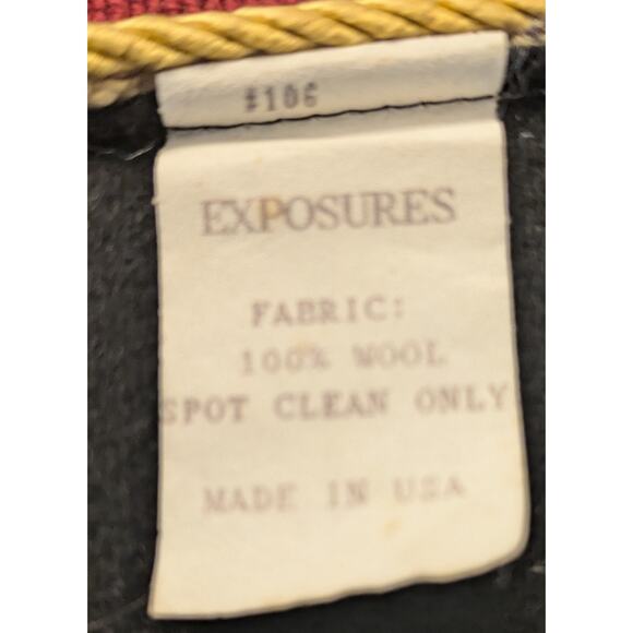 Vintage Exposures Spaniels Wool Decorative Pillows (2), Black & Red w/Gold Trim - Picture 5 of 6